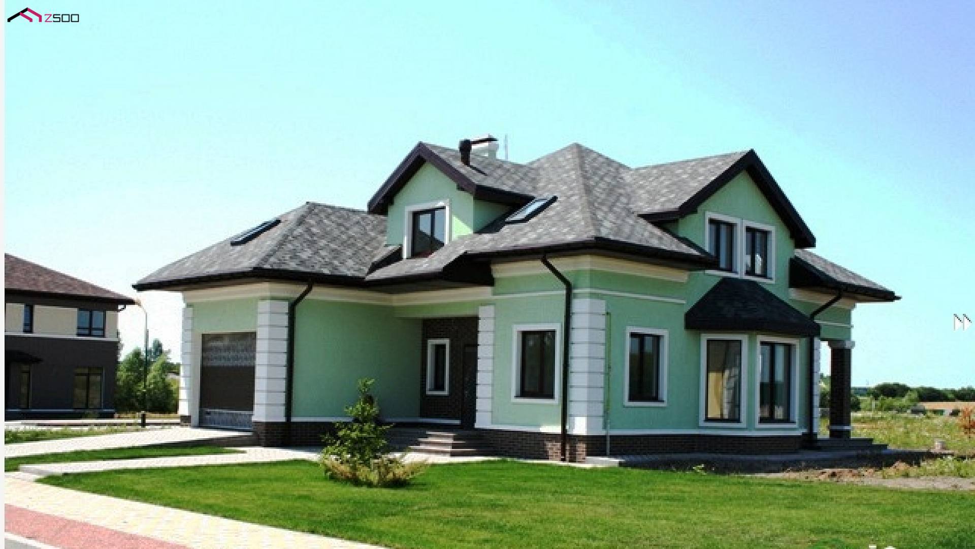 Покрасить дом в зеленый цвет. Цвета домов. Цветовые решения фасадов домов. Дом с коричневой крышей. Окрашенные фасады домов.