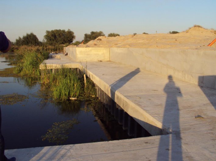 фото бетонированного берега водоема